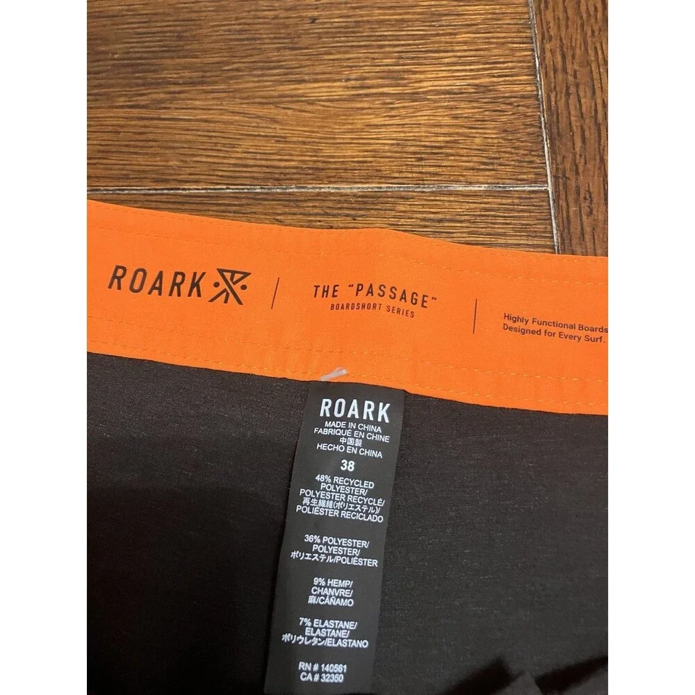 Roark Passage Board Shorts Swim Trunks Surf Beach Club Hokkaido Tigers Men’s 38 - Picture 3 of 4